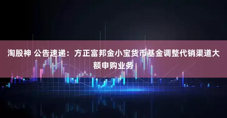 淘股神 公告速递：方正富邦金小宝货币基金调整代销渠道大额申购业务